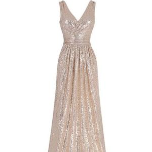 Gold sequin prom dress